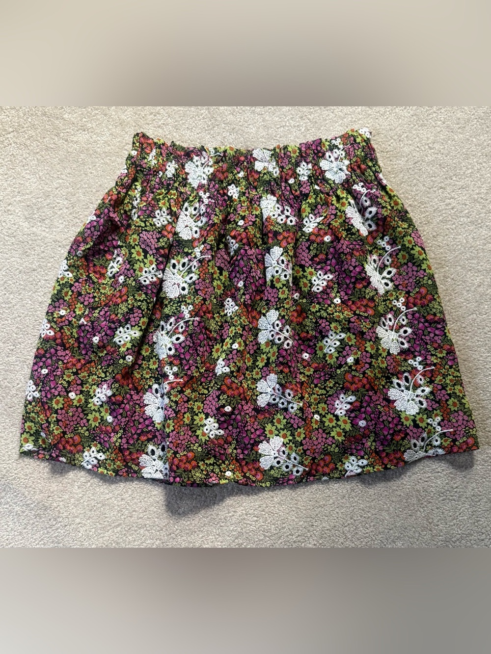 LEYDEN Floral Eyelet Mini Skirt XS
